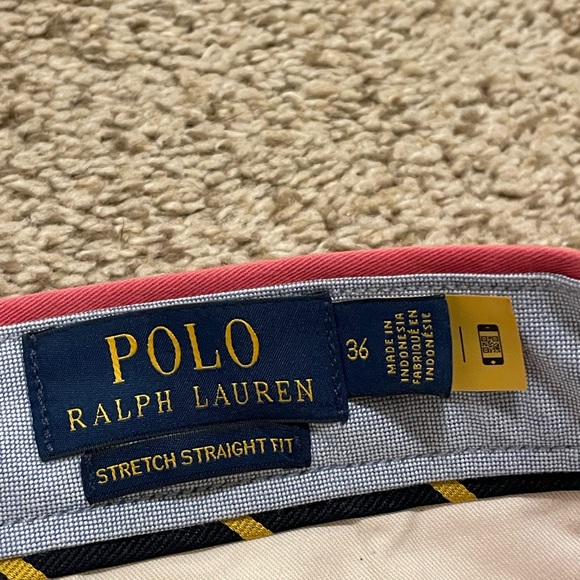 Mens Polo Ralph Lauren Golf Shorts Size 36 Pink Khaki - Picture 4 of 4